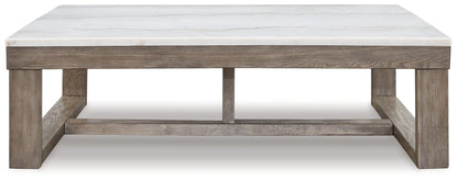 Loyaska - Rectangular Cocktail Table - Brown / Ivory