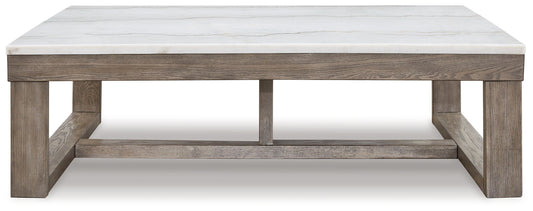 Loyaska - Rectangular Cocktail Table - Brown / Ivory