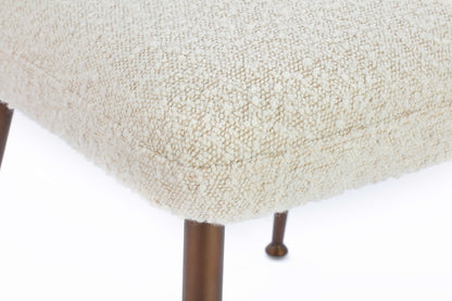 Crossroads 2.0 - Avery Upholstered Dining Chair (Set of 2) - Ricotta Boucle And Bronze Metal