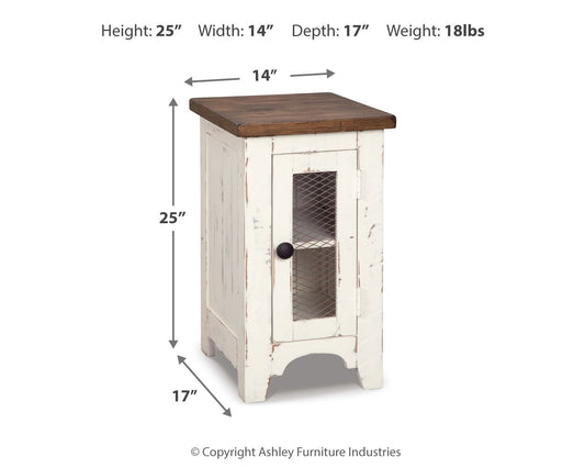Wystfield - Chair Side End Table - White / Brown