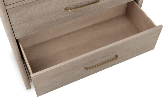 Gardenia - Five Drawer Oak Wood Chest - Chai