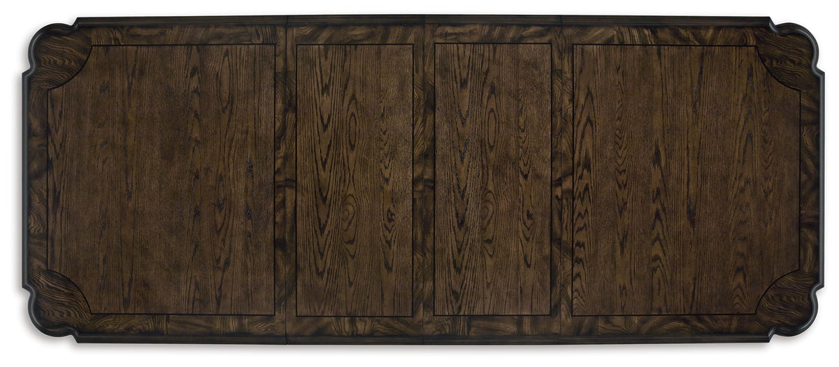 Maylee - 11 Pc. - Dining Extension Table, 4 Side Chairs, 2 Arm Chairs, Storage Bench, Buffet And Hutch - Dark Brown