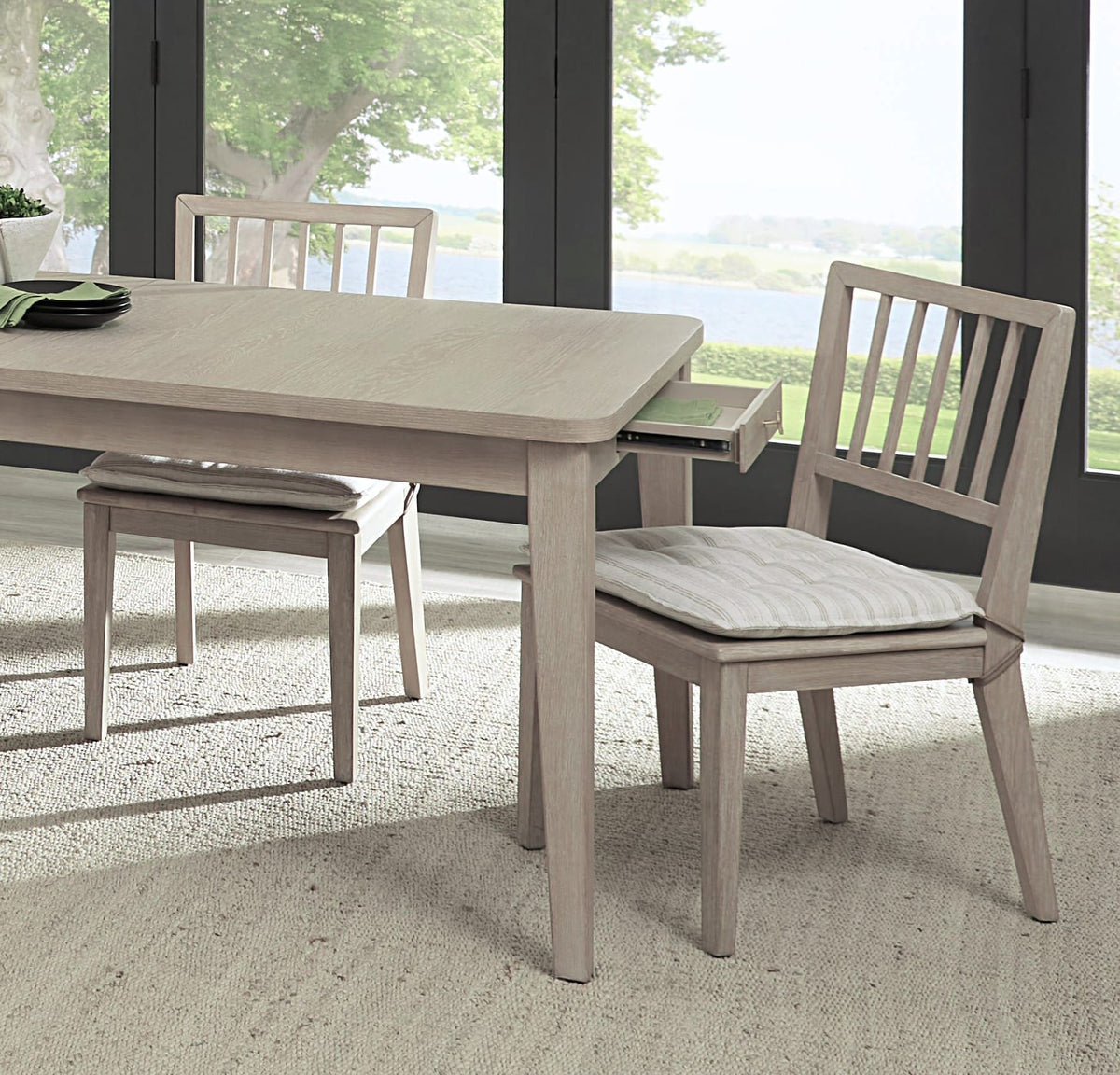 Camden - Wood Dining Chair (Set of 2) With Detachable Cushion - Chai And Oat