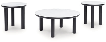 Xandrum - Occasional Table Set (Set of 3) - Black / White