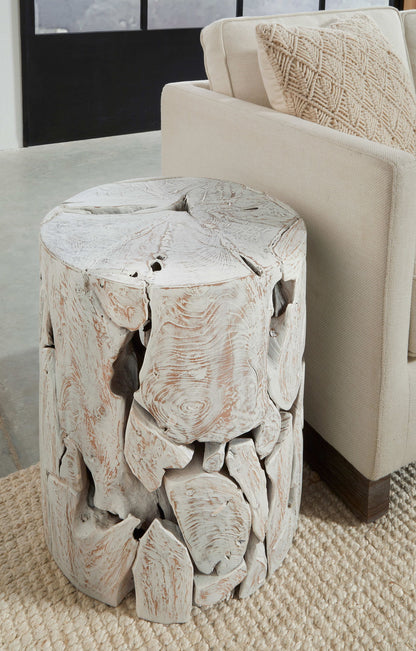 One - Teak Slice Round End Table