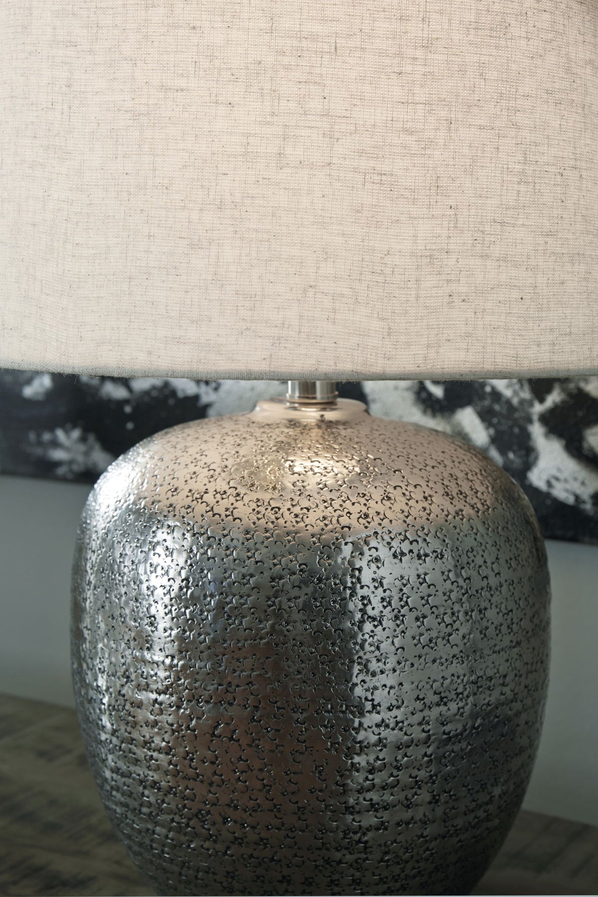 Magalie - Metal Table Lamp - Antique Silver Finish