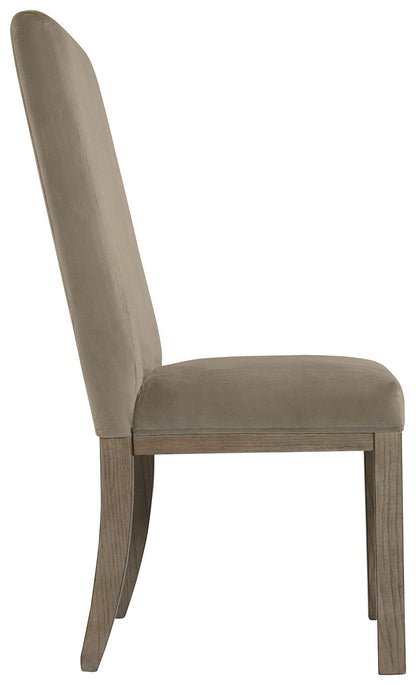 Chrestner - Dining UPH Side Chair (Set of 2) - Gray / Brown