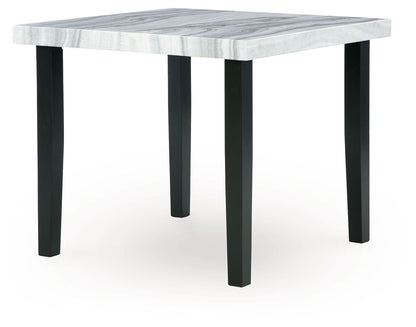 Mervannie - Square Dining Room Counter Table - Gray / Black