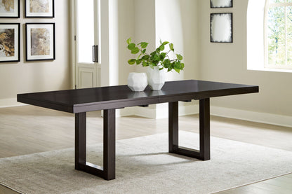 Neymorton - Rectangular Dining Room Butterfly Extension Table - Dark Grayish Brown