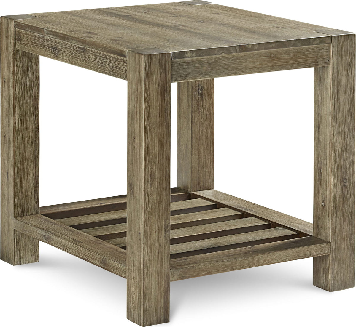 Canyon - Solid Wood Rectangular End Table - Washed Gray