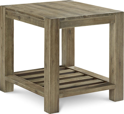Canyon - Solid Wood Rectangular End Table - Washed Gray
