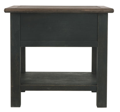 Tyler Creek - Rectangular End Table - Grayish Brown / Black