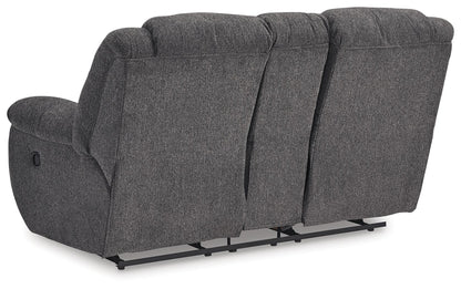 Foreside - Dbl Reclining Loveseat with Console - Charcoal