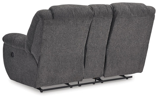 Foreside - Dbl Reclining Loveseat with Console - Charcoal
