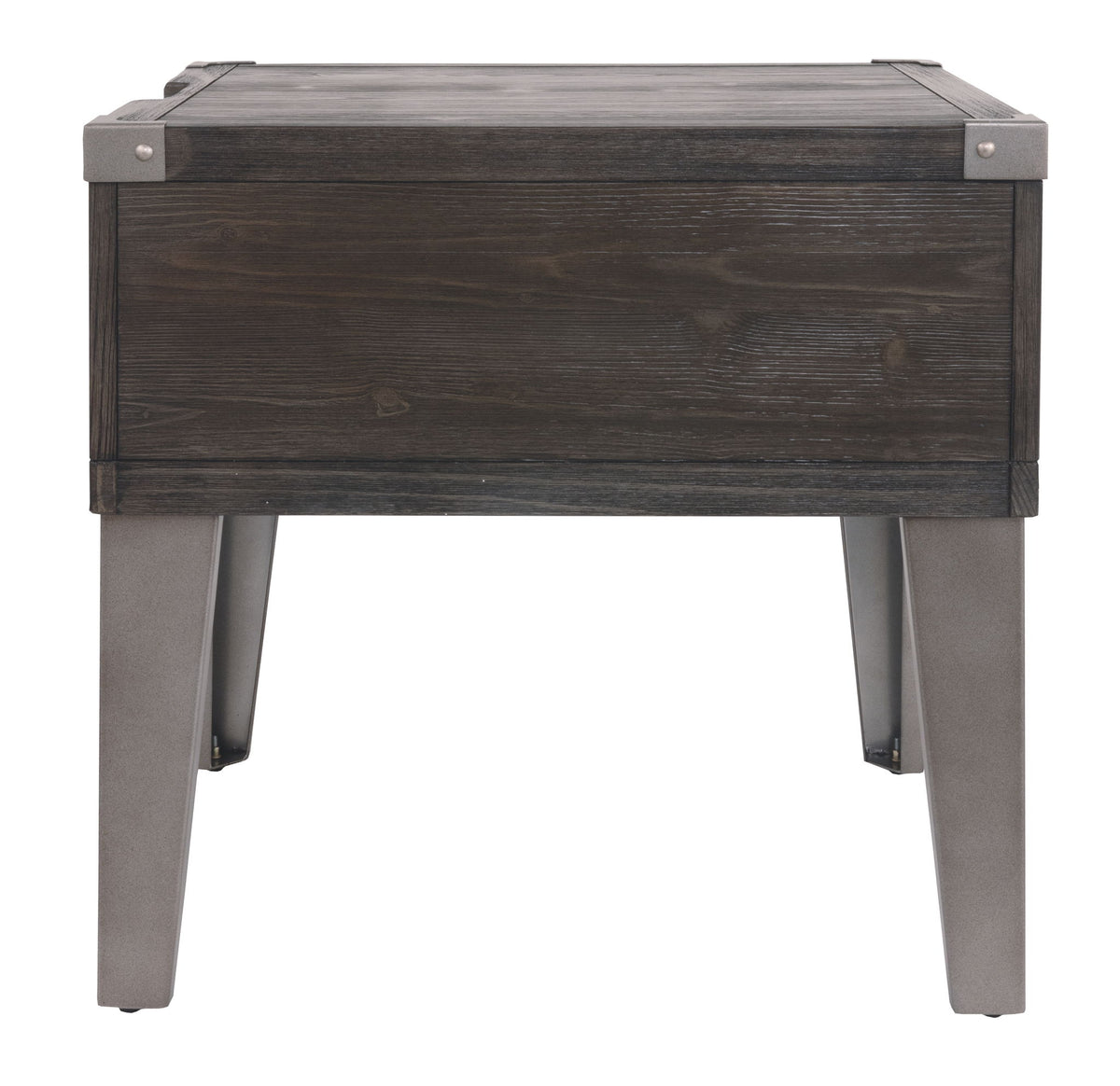 Todoe - Rectangular End Table - Dark Gray