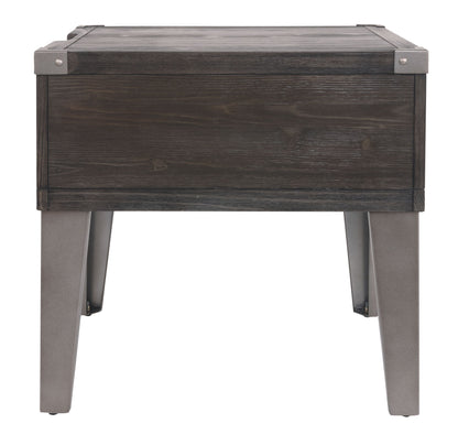 Todoe - Rectangular End Table - Dark Gray
