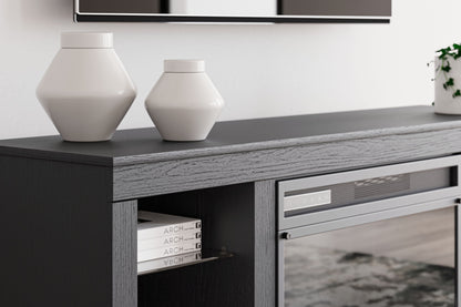 Cayberry - TV Stand With Fireplace - Black