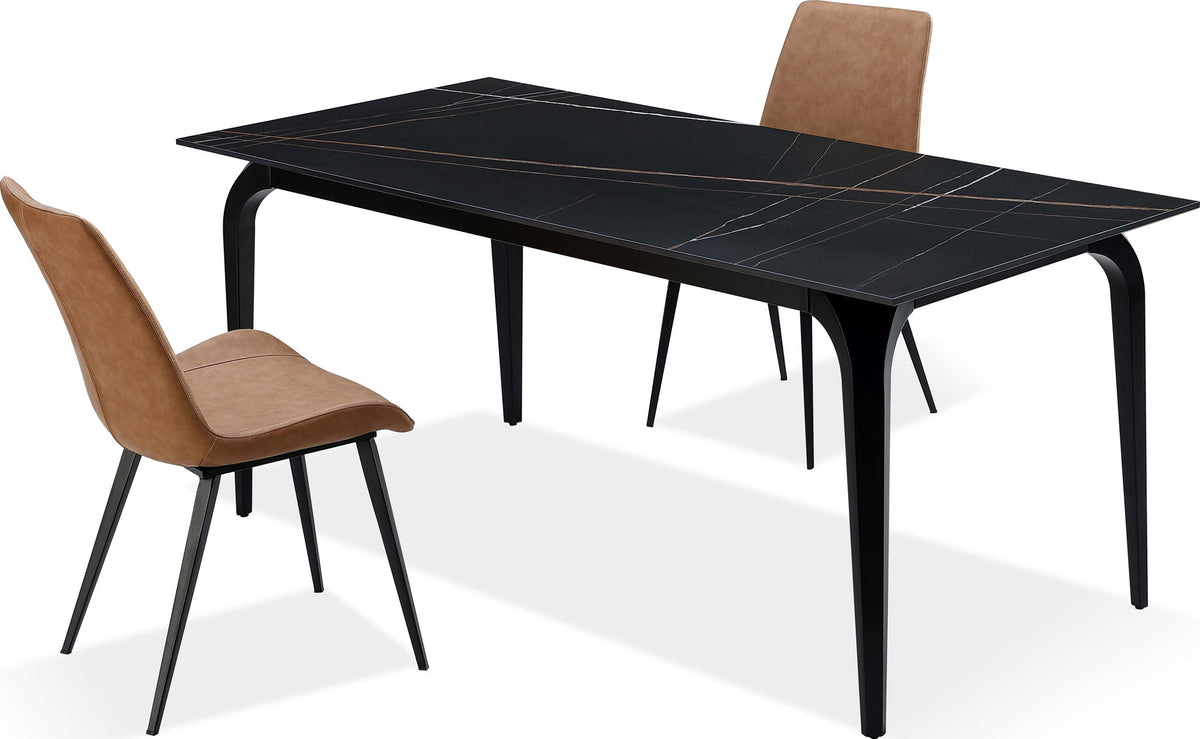 Nicoya - Stone Top And Metal Base Rectangular Dining Table