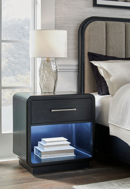 Rowanbeck - One Drawer Night Stand - Black