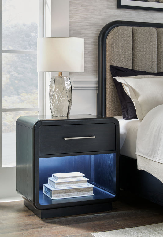 Rowanbeck - One Drawer Night Stand - Black