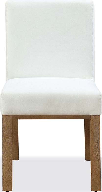 One - Modern Coastal Upholstered Dining Side Chair (Set of 2) - White Pearl And Bisque