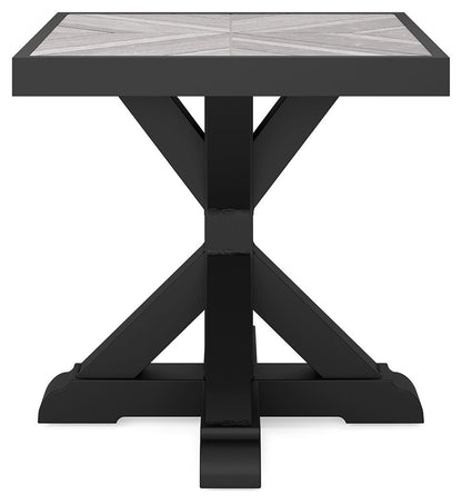 Beachcroft - Square End Table - Black / Light Gray