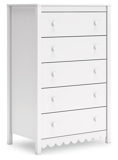Hallityn - Five Drawer Chest - White