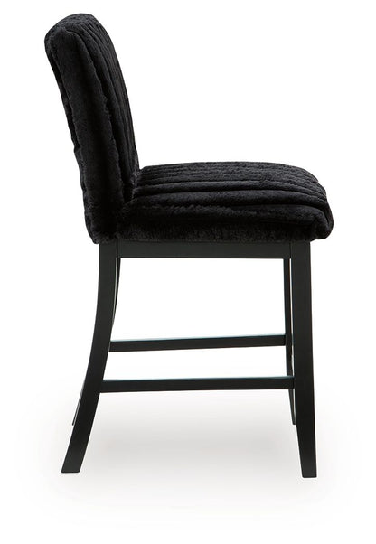 Mervannie - Upholstered Barstool (Set of 2) - Black