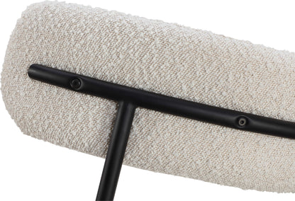 Aere - Boucle Upholstered Metal Leg Dining Chair (Set of 2) - Ivory And Black