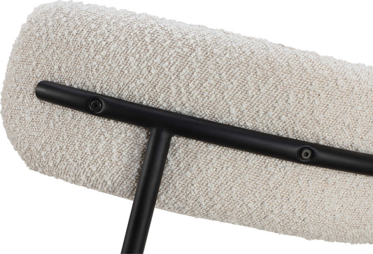 Aere - Boucle Upholstered Metal Leg Dining Chair (Set of 2) - Ivory And Black