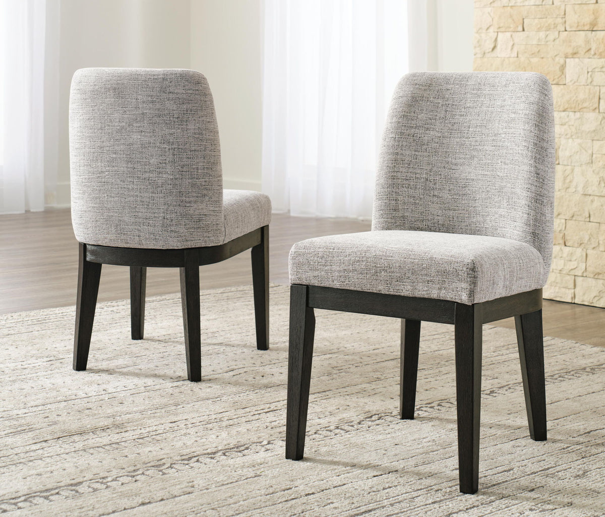 Burkhaus - Dining UPH Side Chair (Set of 2) - Beige / Dark Brown