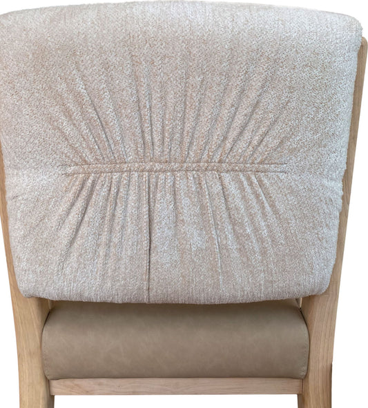 Zinnia - Upholstered Dining Chair (Set of 2) - White Sand, Buttermilk Leather And Dune Chenille