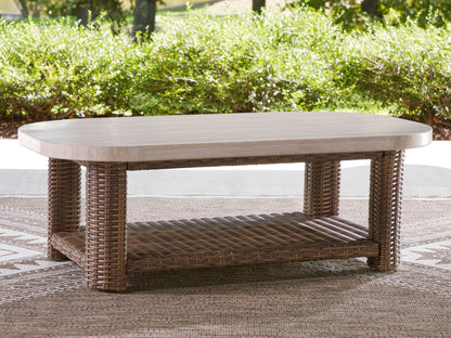 Dolan Creek - Rectangular Cocktail Table - Beige / Brown