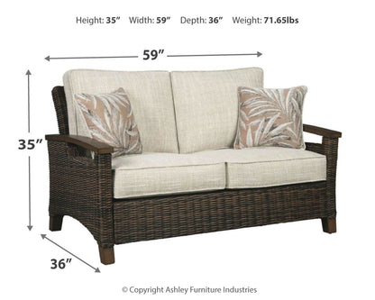 Paradise Trail - Loveseat w/Cushion - Medium Brown
