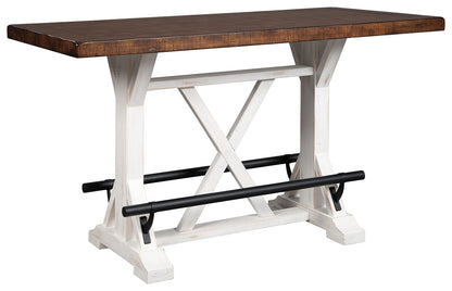 Valebeck - Rectangular Dining Room Counter Table - White / Brown