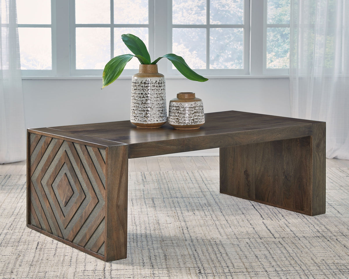 Dreggan - Rectangular Cocktail Table - Brown