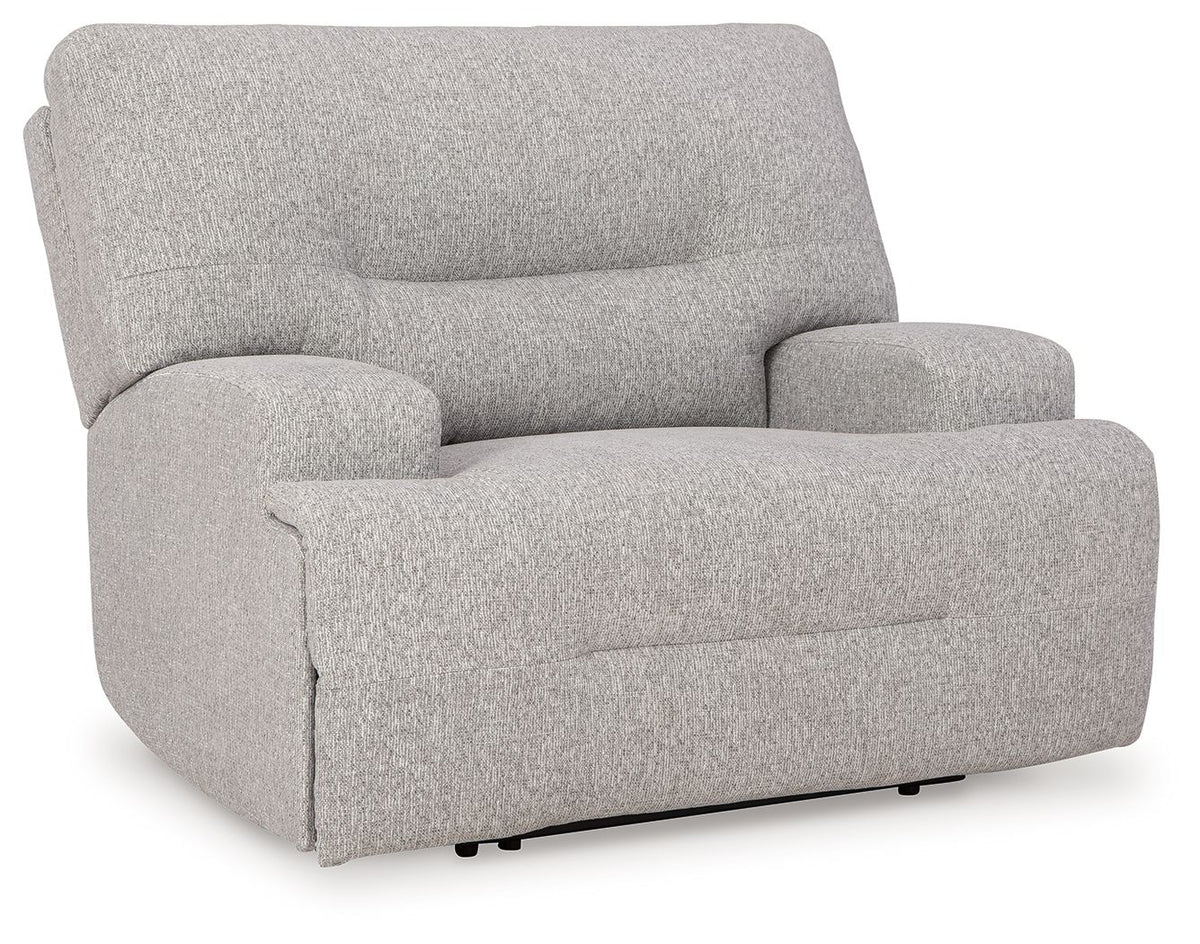 Acklen Place - 4 Pc. - 3-Piece Power Reclining Sectional Sofa With Raf Chaise, Wide Seat Power Recliner - Pewter