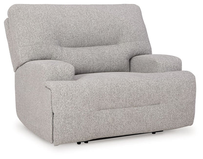 Acklen Place - 4 Pc. - 3-Piece Power Reclining Sectional Sofa With Raf Chaise, Wide Seat Power Recliner - Pewter