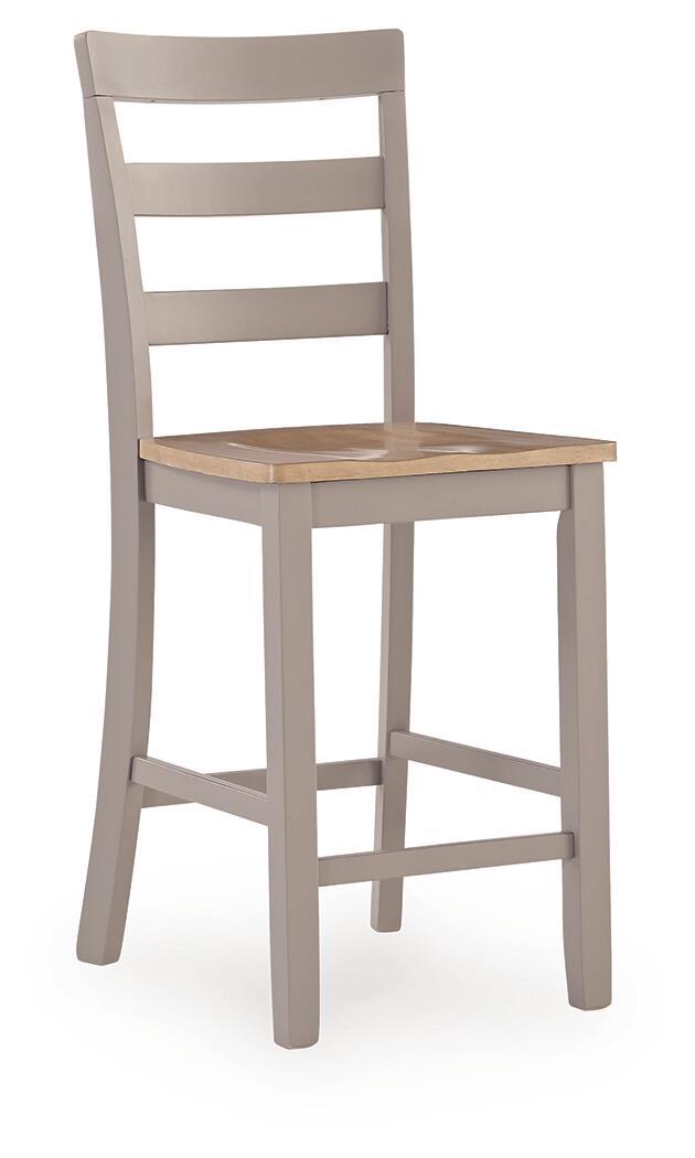 Harperfeld - 5 Pc. - Dining Table And 4 Barstools - Natural / Gray