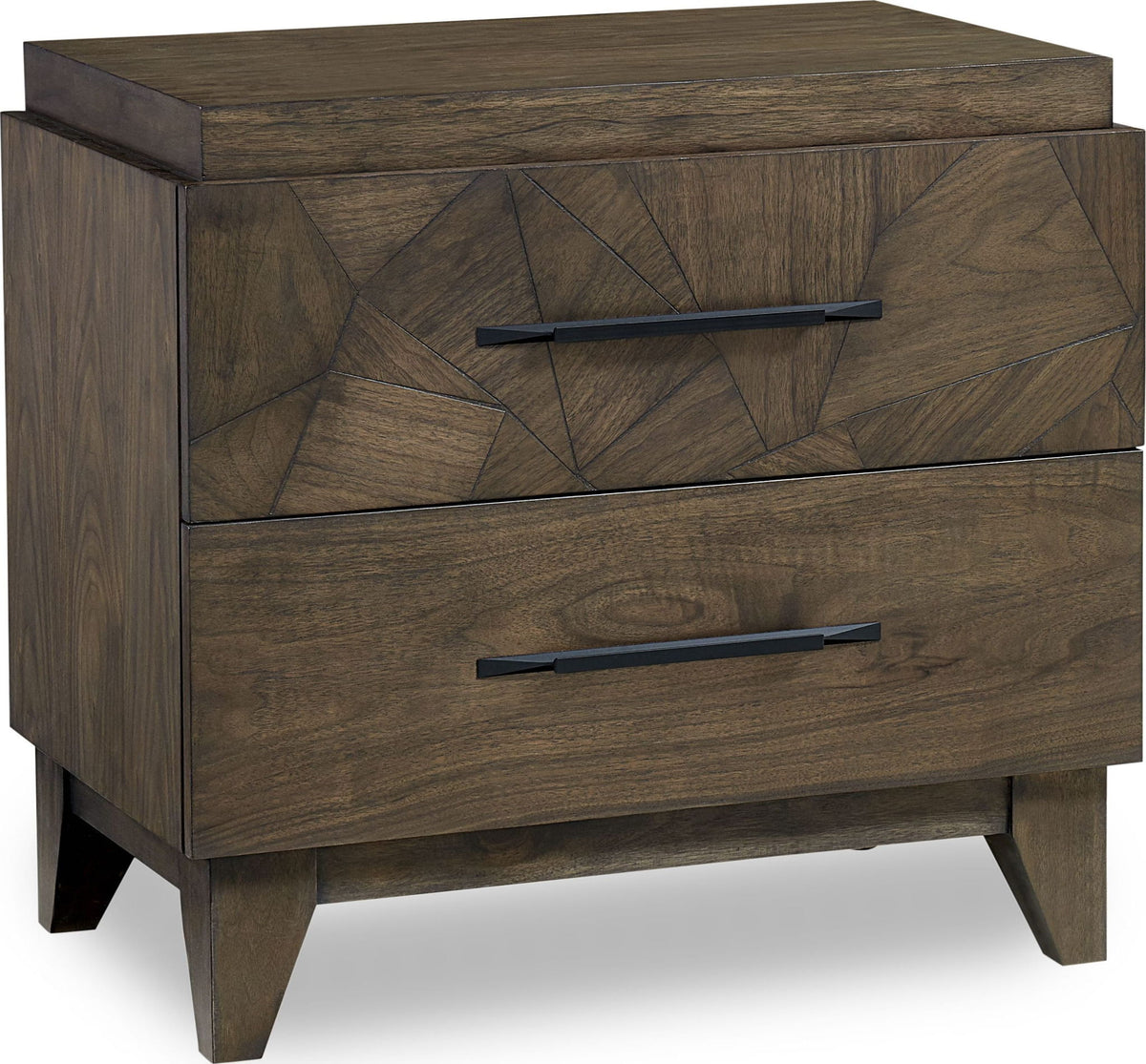 Broderick - Two-Drawer Nightstand - Wild Oats Brown