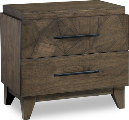 Broderick - Two-Drawer Nightstand - Wild Oats Brown