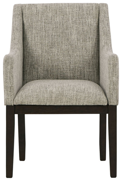 Burkhaus - Dining UPH Arm Chair (Set of 2) - Beige / Dark Brown