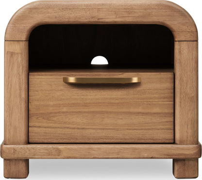 Kione - One Drawer Acacia Wood Nightstand - Lioness