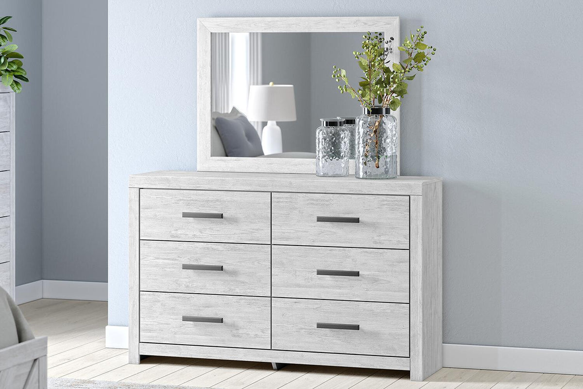 Cayboni - Dresser And Mirror - Whitewash