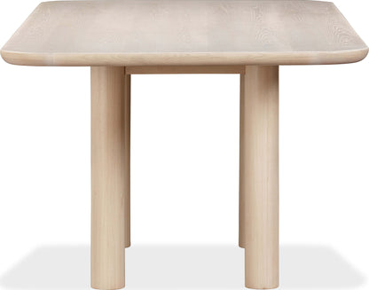 Liv - Ash Wood Rectangular Dining Table - White Sand