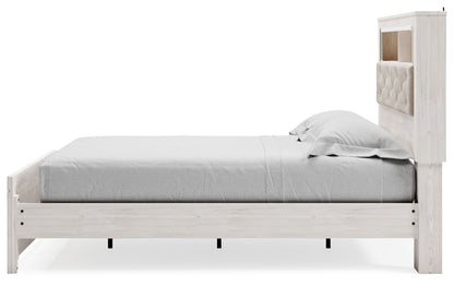 Altyra - Queen Panel Bookcase Bed With Roll Slats - White