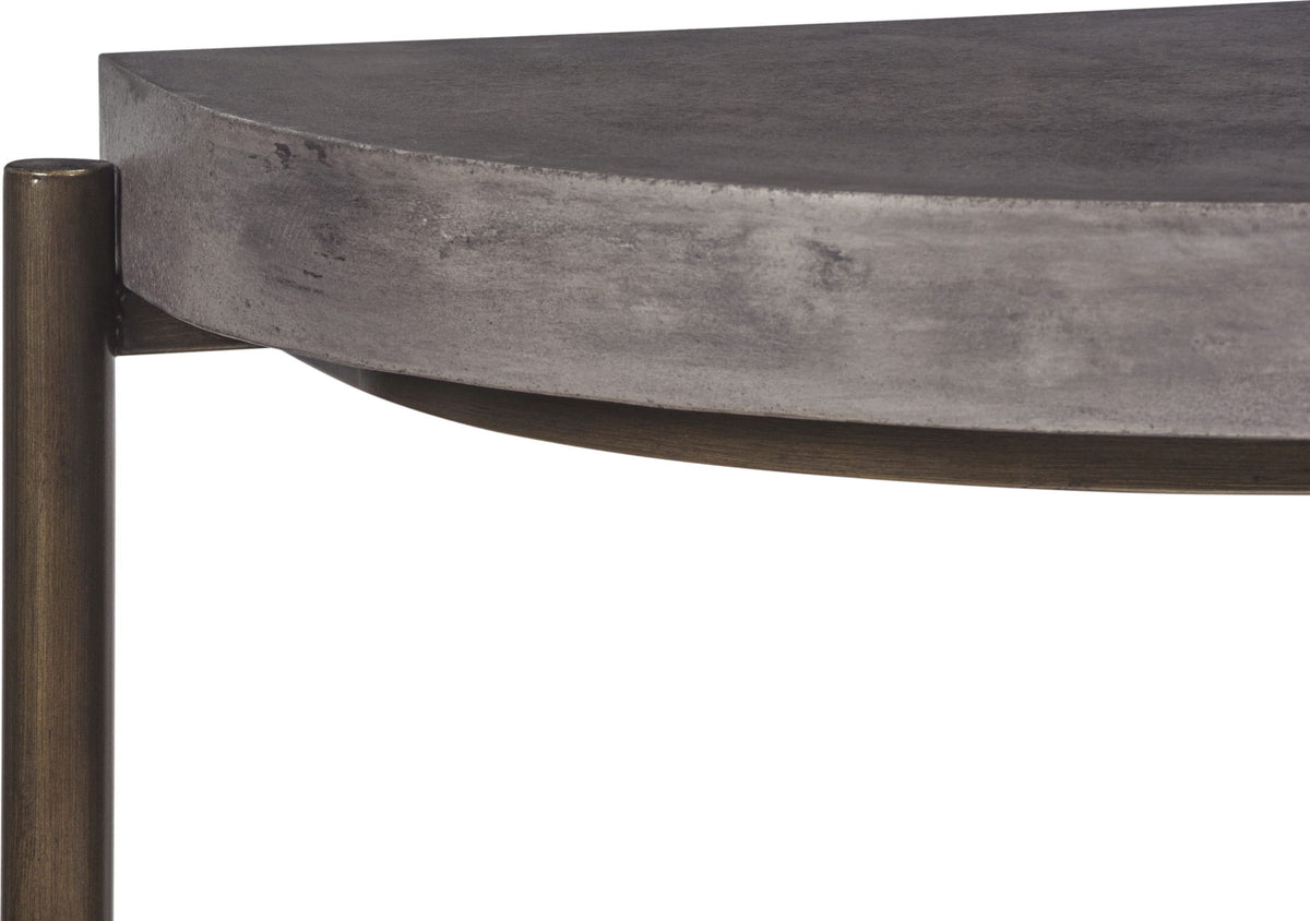 Lyon - Semi Circular Concrete And Metal Console Table