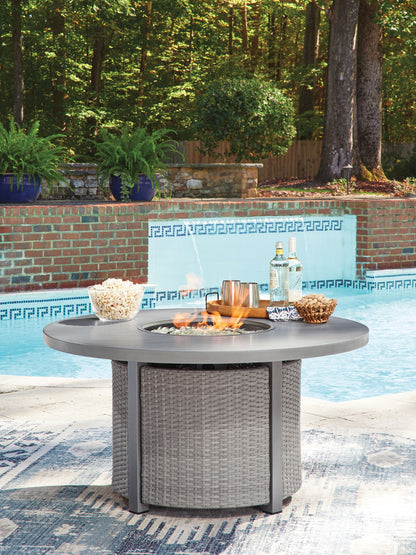 Half Moon Beach - Round Fire Pit Table - Gray