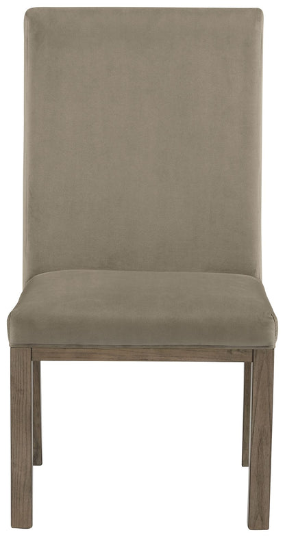 Chrestner - Dining UPH Side Chair (Set of 2) - Gray / Brown