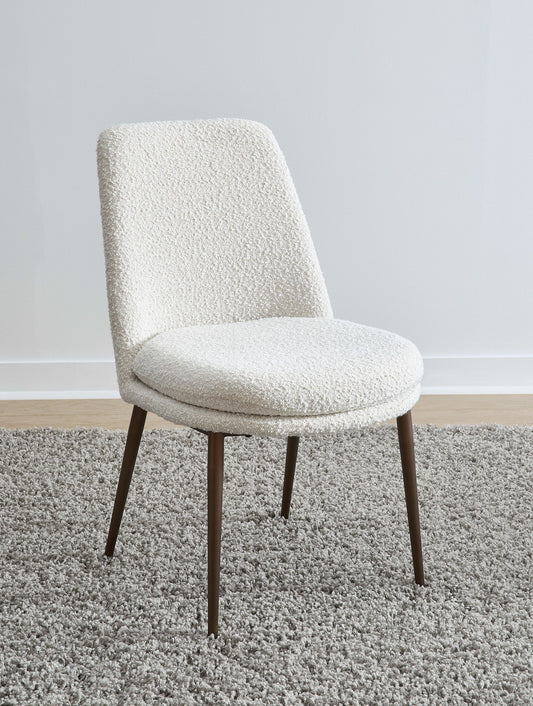 Crossroads 2.0 - Wyatt Upholstered Dining Chair (Set of 2) - Ricotta Boucle And Bronze Metal